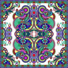 Traditional ornamental floral paisley bandanna Square ornament N5