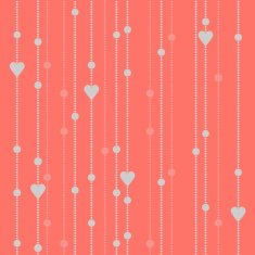 seamless pattern garland of beads and hearts