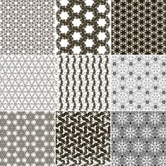 Set of 9 abstract vintage geometric wallpaper N9