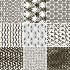 Set of 9 abstract vintage geometric wallpaper N10