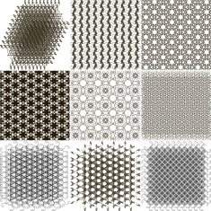 Set of 9 abstract vintage geometric wallpaper N11