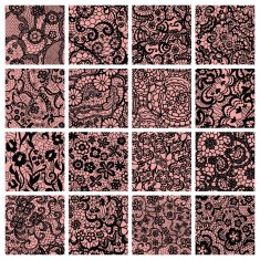 Big set of lace vector fabric seamless patterns