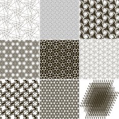 Set of 9 abstract vintage geometric wallpaper N12