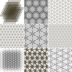 Set of 9 abstract vintage geometric wallpaper N13