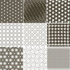 Set of 9 abstract vintage geometric wallpaper N14