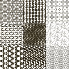 Set of 9 abstract vintage geometric wallpaper N15