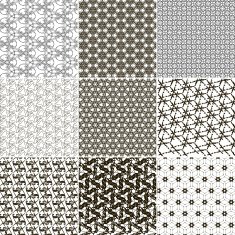 Set of 9 abstract vintage geometric wallpaper N17