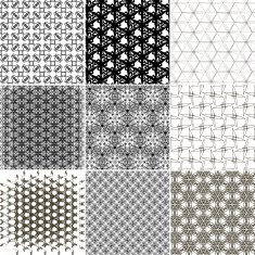 Set of 9 abstract vintage geometric wallpaper N20