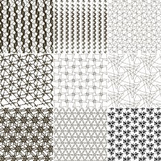 Set of 9 abstract vintage geometric wallpaper N21