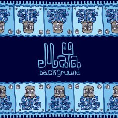 Hand drawn Background in South American Indian Style with Mayan