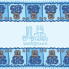 Hand drawn Background in South American Indian Style with Mayan N5