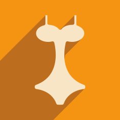 Flat with shadow icon and mobile applacation swimsuit N3