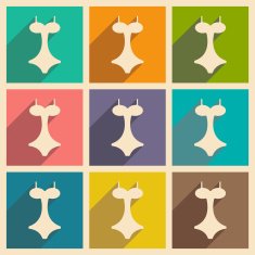 Flat with shadow concept and mobile application swimsuit woman