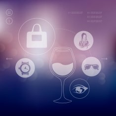 shopping infographic with unfocused background N17