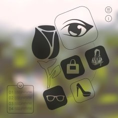 shopping infographic with unfocused background N19