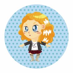 lady girl cartoon theme elements N115