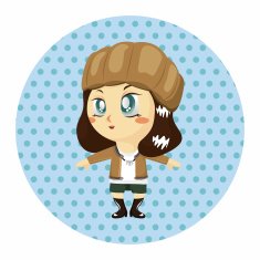 lady girl cartoon theme elements N118