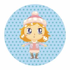 lady girl cartoon theme elements N119
