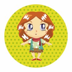 lady girl cartoon theme elements N120