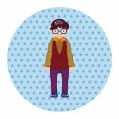 boy man cartoon theme elements N126