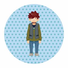 boy man cartoon theme elements N127