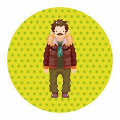 boy man cartoon theme elements N130