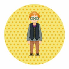 boy man cartoon theme elements N131