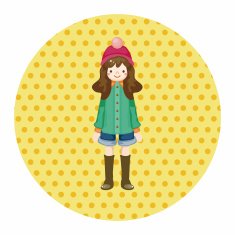 lady girl cartoon theme elements N125