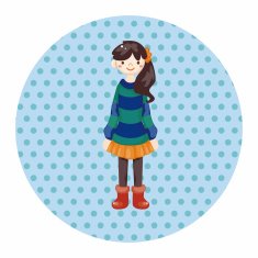 lady girl cartoon theme elements N126