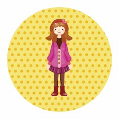 lady girl cartoon theme elements N131