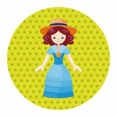 lady girl cartoon theme elements N134