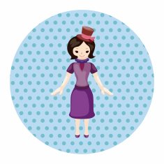 lady girl cartoon theme elements N135