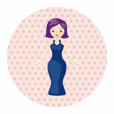 lady girl cartoon theme elements N140