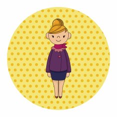 lady girl cartoon theme elements vector eps N47