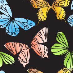 Vector Seamless Watercolor Butterfly Pattern