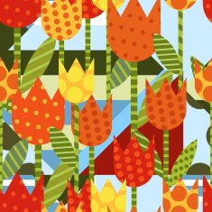 Vector floral seamless pattern Flat creative background