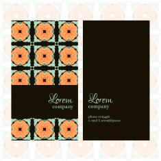 Business Card with geometric floral pattern N23