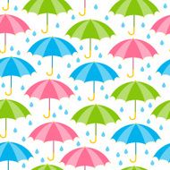 Seamless pattern with color umbrellas