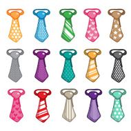 set of necktie isolated on White background Vector illustration