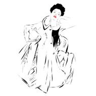 Fashion girl in sketch-style N62