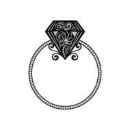 Vector Wedding Ring with Diamond