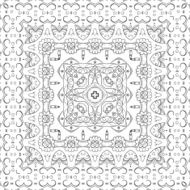 Seamless Outline Floral Pattern N2