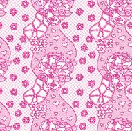 Lace seamless pattern with flowers N45