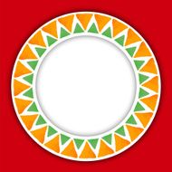 Circle paper sticker with watercolor round pattern