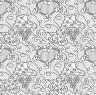 Lace seamless pattern with flowers N46