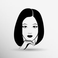 Woman face fashion girl beauty illustration vector N33