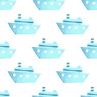 Vector boats seamless sea summer pattern N2