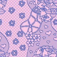 Lace seamless pattern with flowers N50