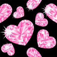 Ruby heart seamless pattern