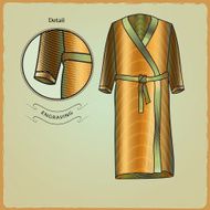 Clothes for swimmers Engraving style 3